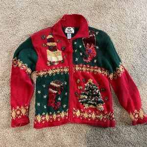 Full zip Christmas sweater